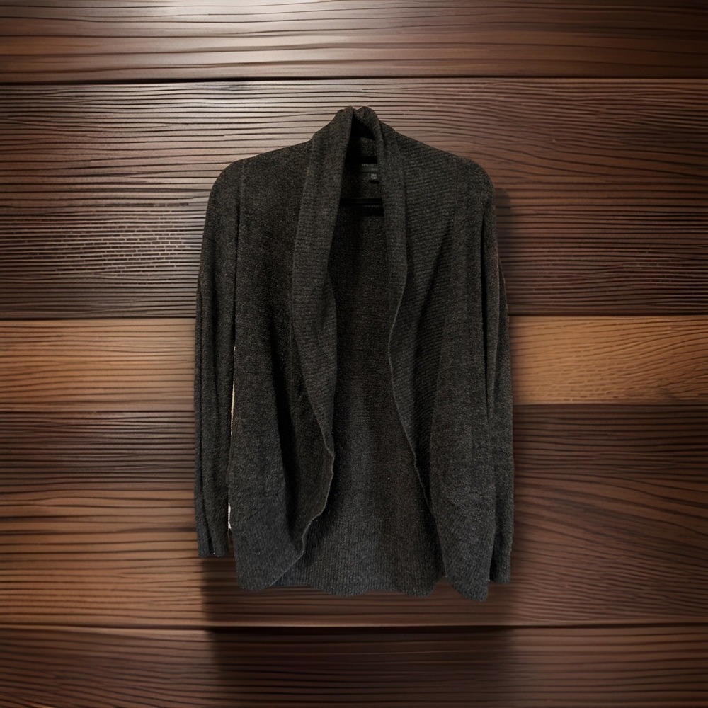 Barefoot Dreams CozyChic Lite Cardigan Women's XS/S small Dark Gray Pockets Cozy